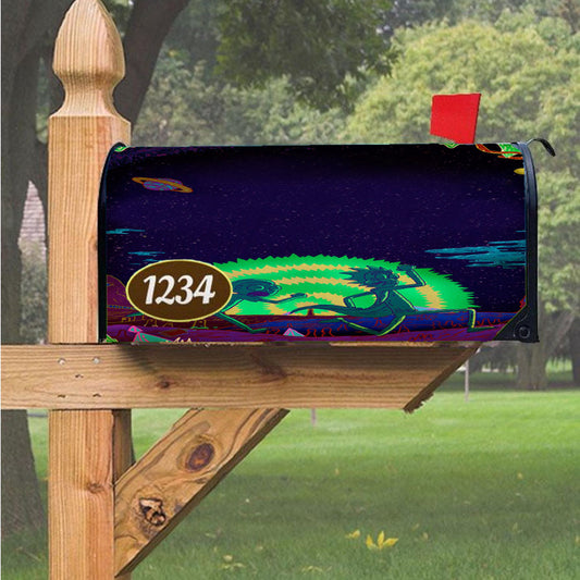 Night Running Rick N Morty Magnetic Mailbox Cover 18" X 21" Outdoor Decor
