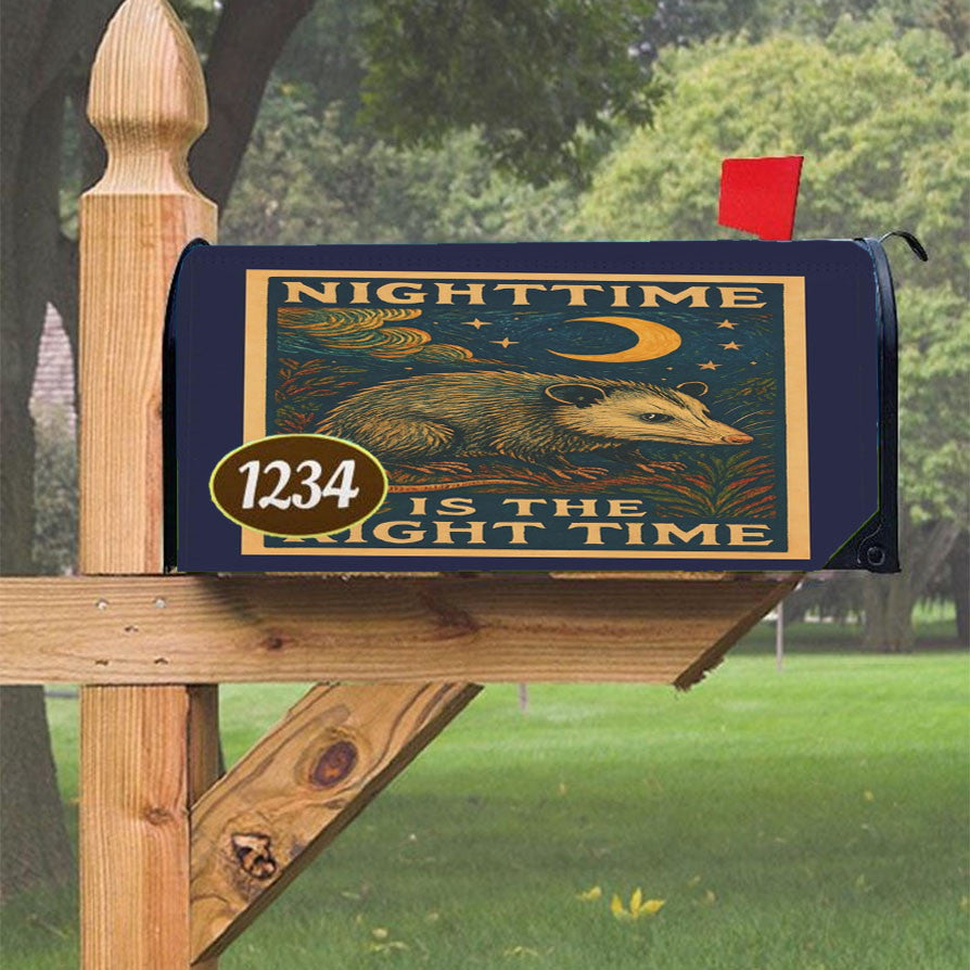Nighttime Theme Magnetic Mailbox Cover 18" X 21" Outdoor Decor