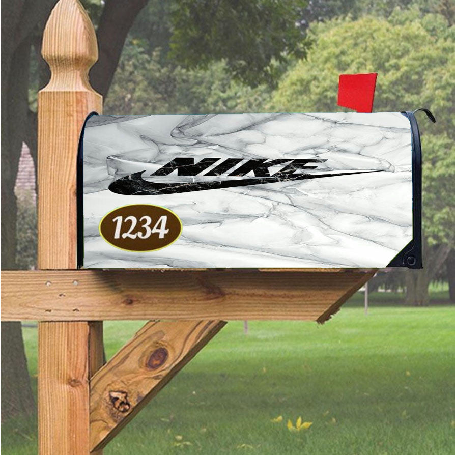 Nike Art White Glossy Magnetic Mailbox Cover 18" X 21" Outdoor Decor