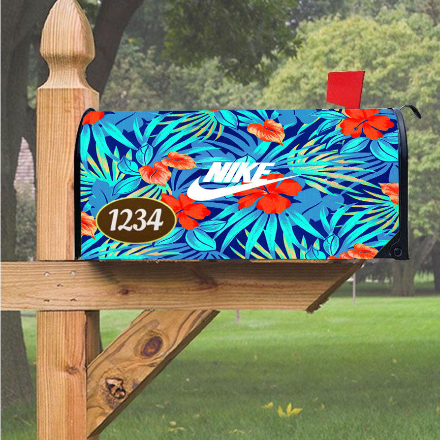 Nike Blue Flower Magnetic Mailbox Cover 18" X 21" Outdoor Decor