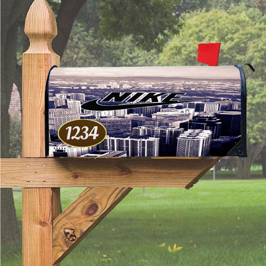 Nike City Skyline Magnetic Mailbox Cover 18" X 21" Outdoor Decor