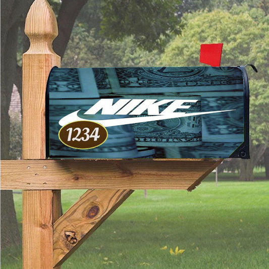 Nike Dollars White Magnetic Mailbox Cover 18" X 21" Outdoor Decor