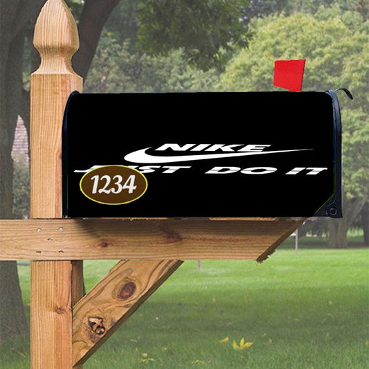Nike Just Do It Black Magnetic Mailbox Cover 18" X 21" Outdoor Decor