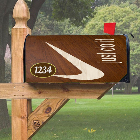 Nike Just Do It Cream Wood Magnetic Mailbox Cover 18" X 21" Outdoor Decor