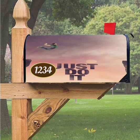 Nike Just Do It Jump Cliff Wallpaper Magnetic Mailbox Cover 18" X 21" Outdoor Decor