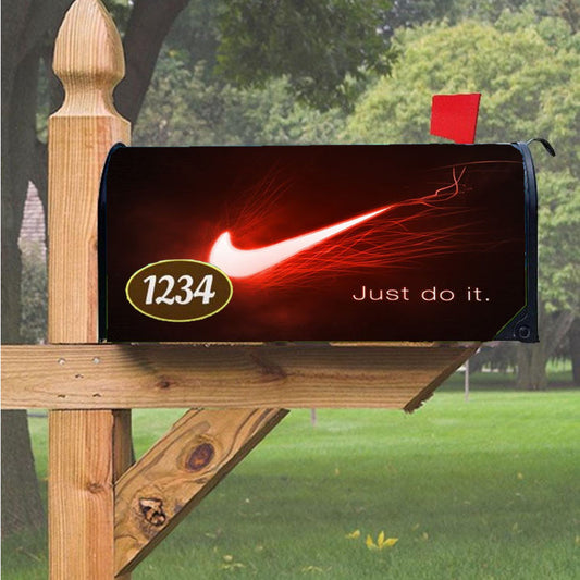 Nike Just Do It Red Aura Logo Magnetic Mailbox Cover 18" X 21" Outdoor Decor