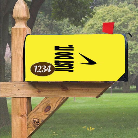 Nike Just Do It Yellow Magnetic Mailbox Cover 18" X 21" Outdoor Decor
