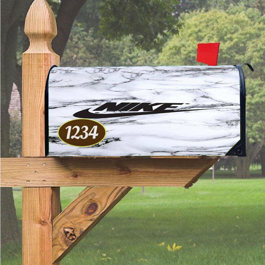 Nike Logo Marble Magnetic Mailbox Cover 18" X 21" Outdoor Decor
