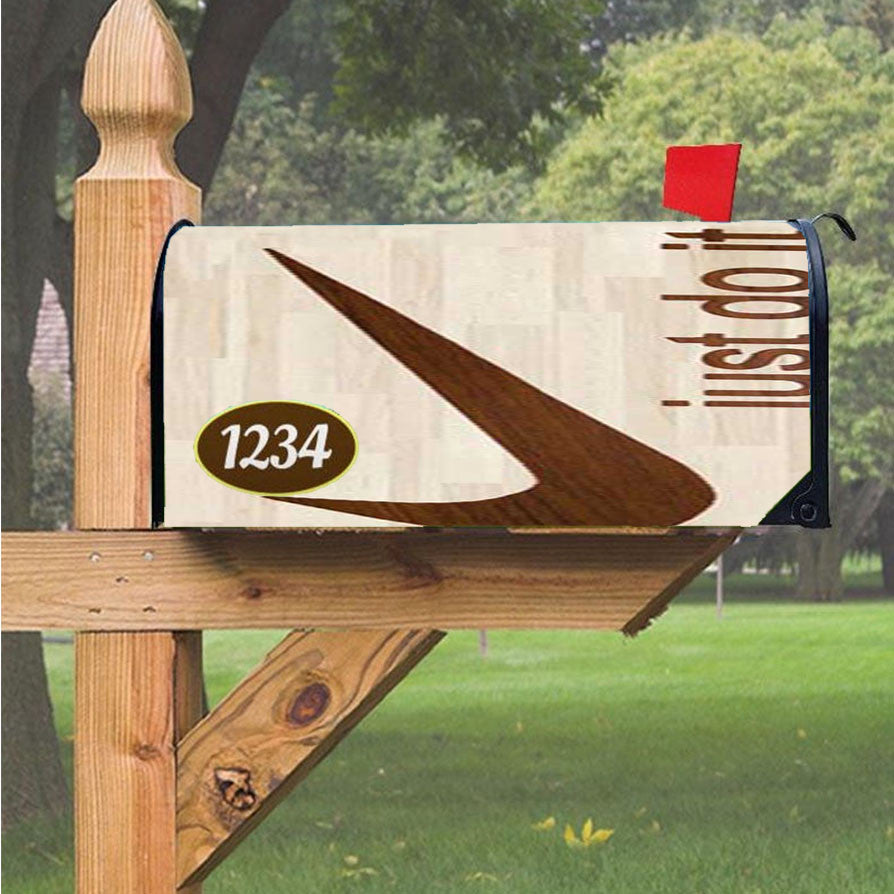 Nike Logo Wooden 2 Magnetic Mailbox Cover 18" X 21" Outdoor Decor