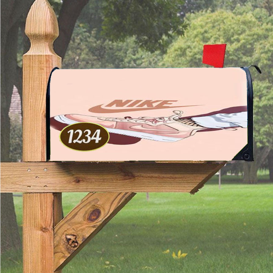 Nike Peach Shoes Magnetic Mailbox Cover 18" X 21" Outdoor Decor