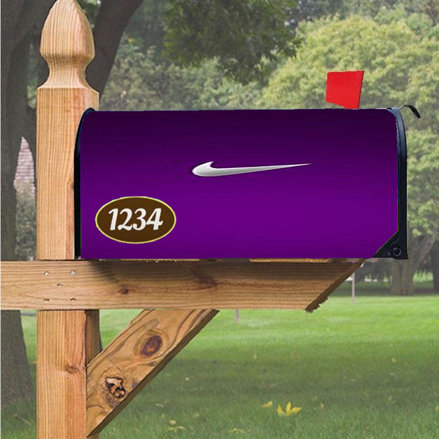 Nike Purple Magnetic Mailbox Cover 18" X 21" Outdoor Decor