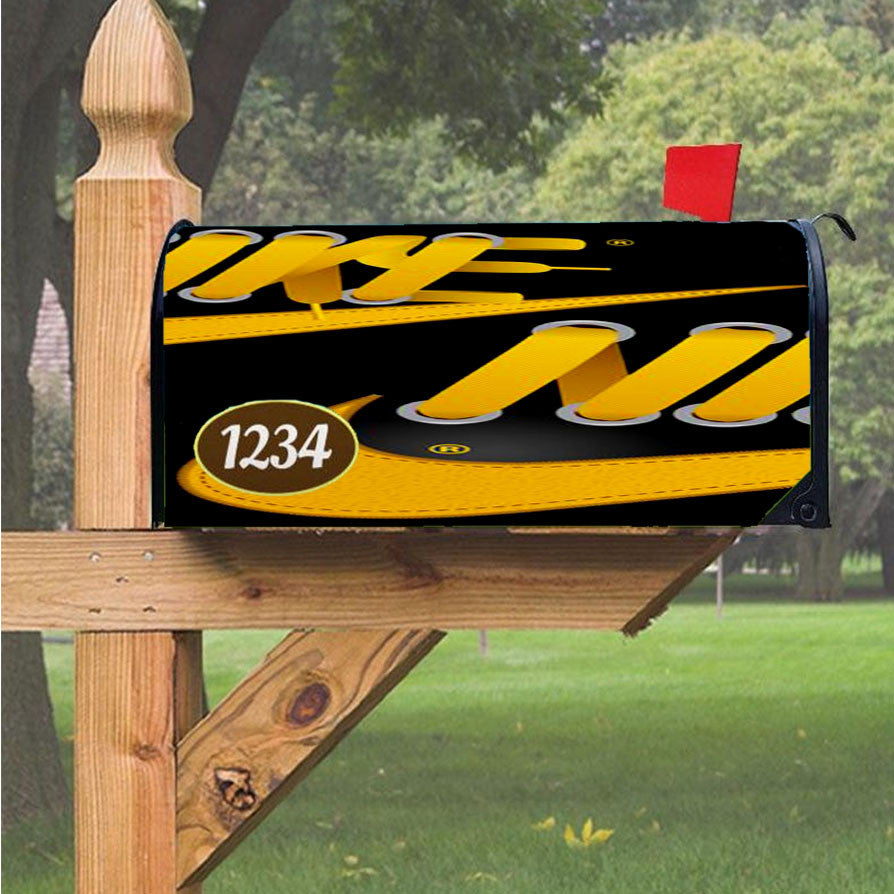 Nike Yellow Shoelace Magnetic Mailbox Cover 18" X 21" Outdoor Decor