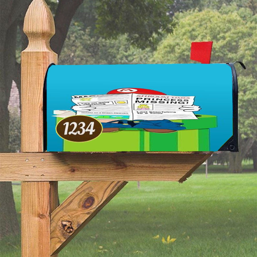 Nintendo Mario Magnetic Mailbox Cover 18" X 21" Outdoor Decor