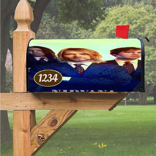 Nirvana Kurt Cobain And Personils Magnetic Mailbox Cover 18" X 21" Outdoor Decor