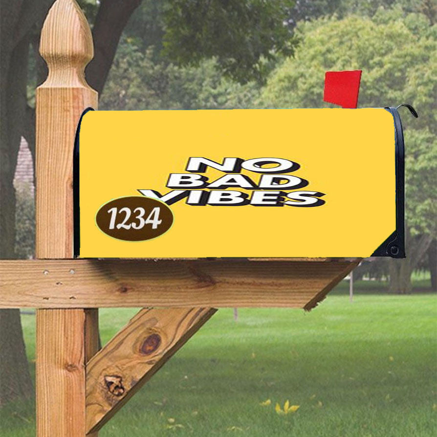 No Bad Vibes Magnetic Mailbox Cover 18" X 21" Outdoor Decor
