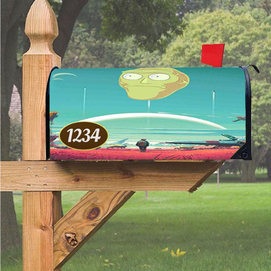 No Man'S Sky Meets Rick And Morty Magnetic Mailbox Cover 18" X 21" Outdoor Decor