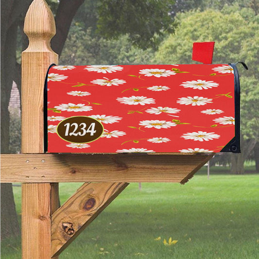 Noise Daisy Daydream Red Coral Floral Magnetic Mailbox Cover 18" X 21" Outdoor Decor