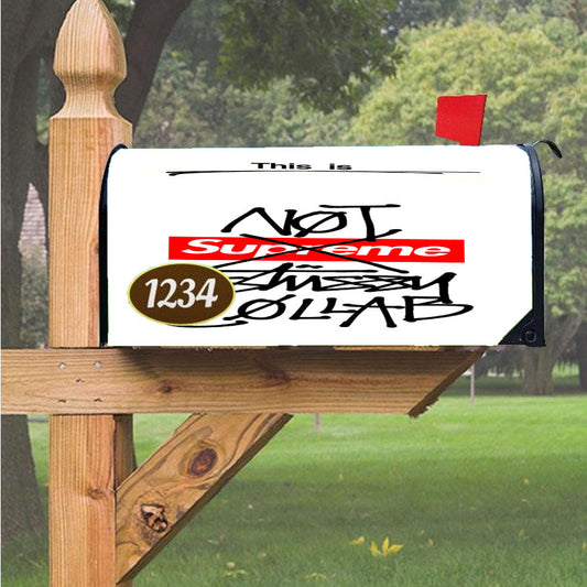Not Supreme Stussy Collab Magnetic Mailbox Cover 18" X 21" Outdoor Decor