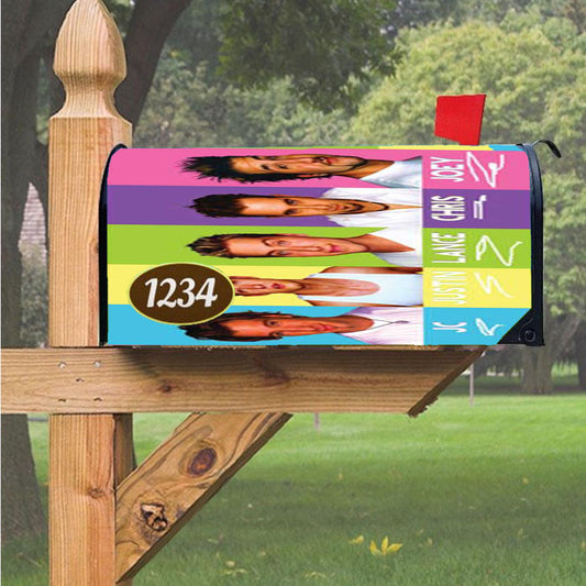 Nsync Colorful Group Magnetic Mailbox Cover 18" X 21" Outdoor Decor