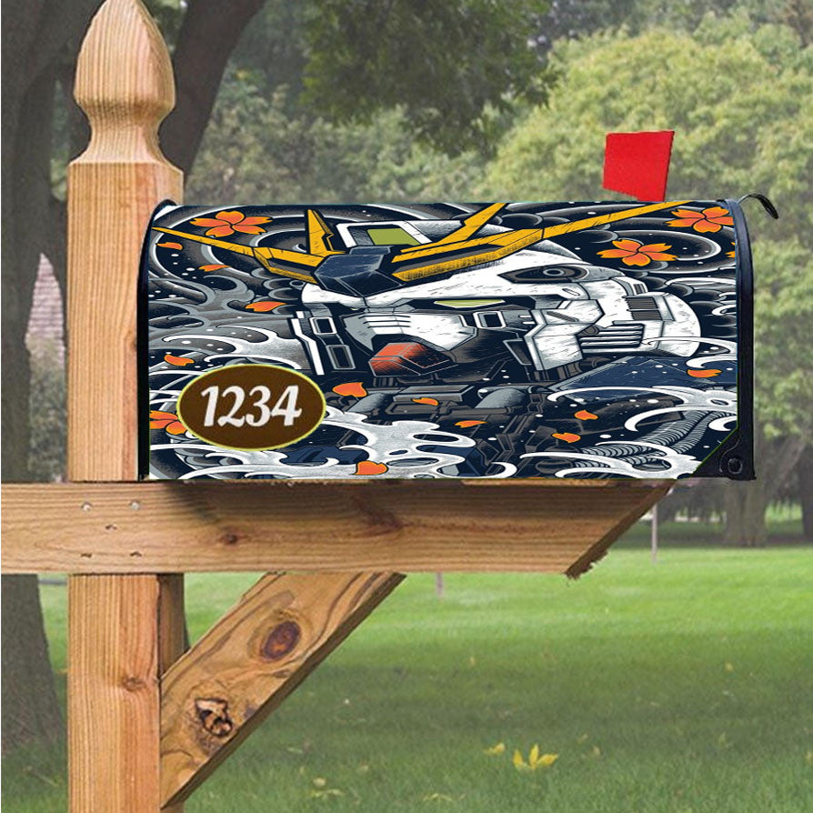 Nu Gundam Mecha Awesome Magnetic Mailbox Cover 18" X 21" Outdoor Decor