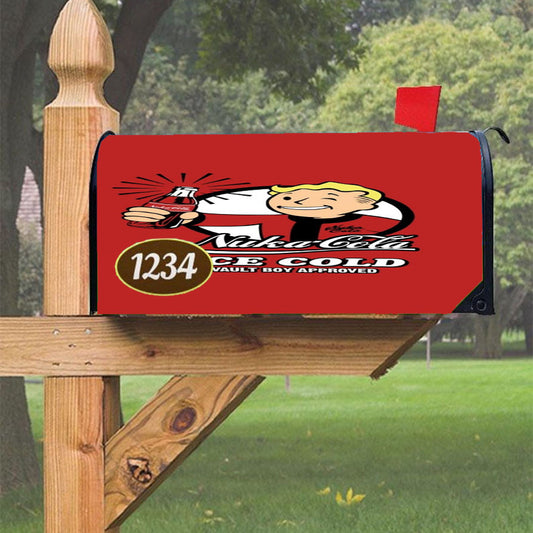 Nuka Cola Ice Cold Vault Boy Approved Fallout Magnetic Mailbox Cover 18" X 21" Outdoor Decor