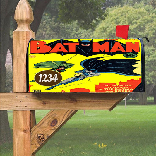 Number 1 Batman Retro Comic Magnetic Mailbox Cover 18" X 21" Outdoor Decor