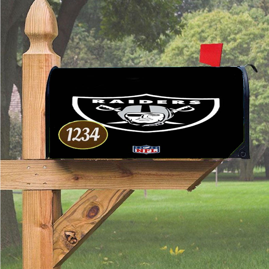 Oakland Raiders American Football Rz 1 Magnetic Mailbox Cover 18" X 21" Outdoor Decor