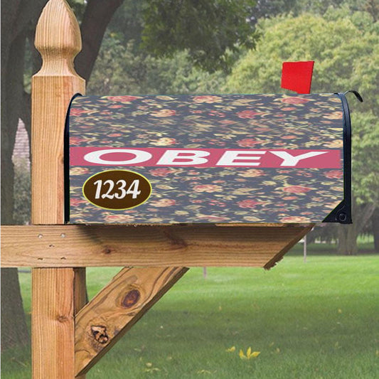 Obey Floral Magnetic Mailbox Cover 18" X 21" Outdoor Decor