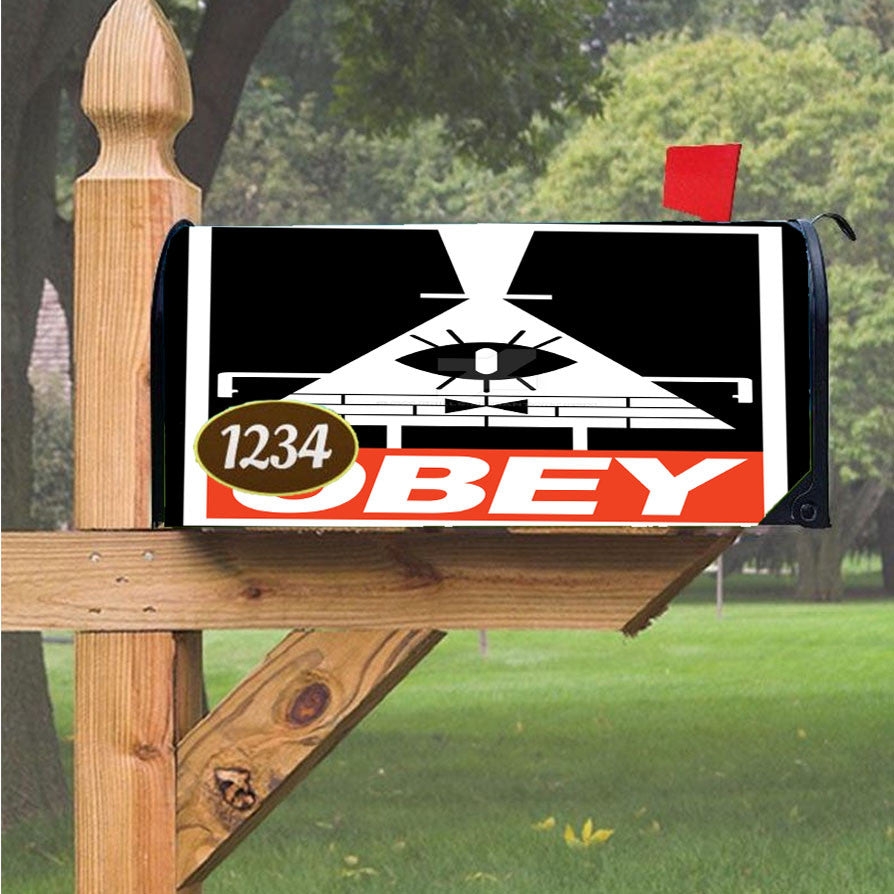 Obey Illuminati Wallpaper Magnetic Mailbox Cover 18" X 21" Outdoor Decor