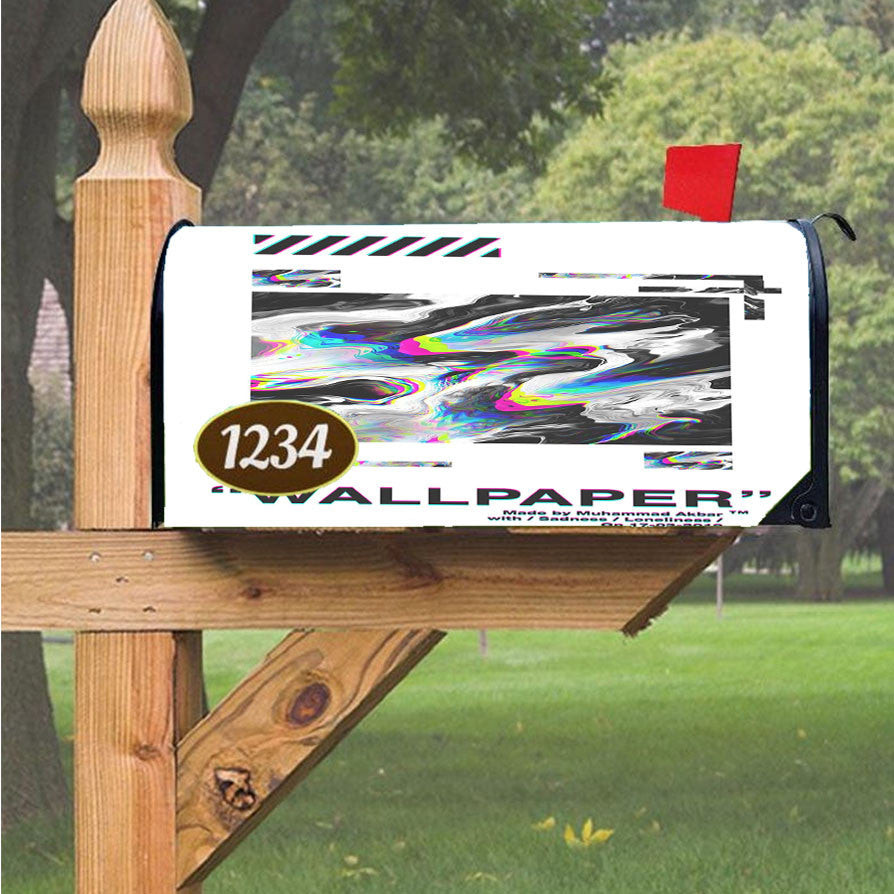Off White Abstract White Aesthetics Magnetic Mailbox Cover 18" X 21" Outdoor Decor