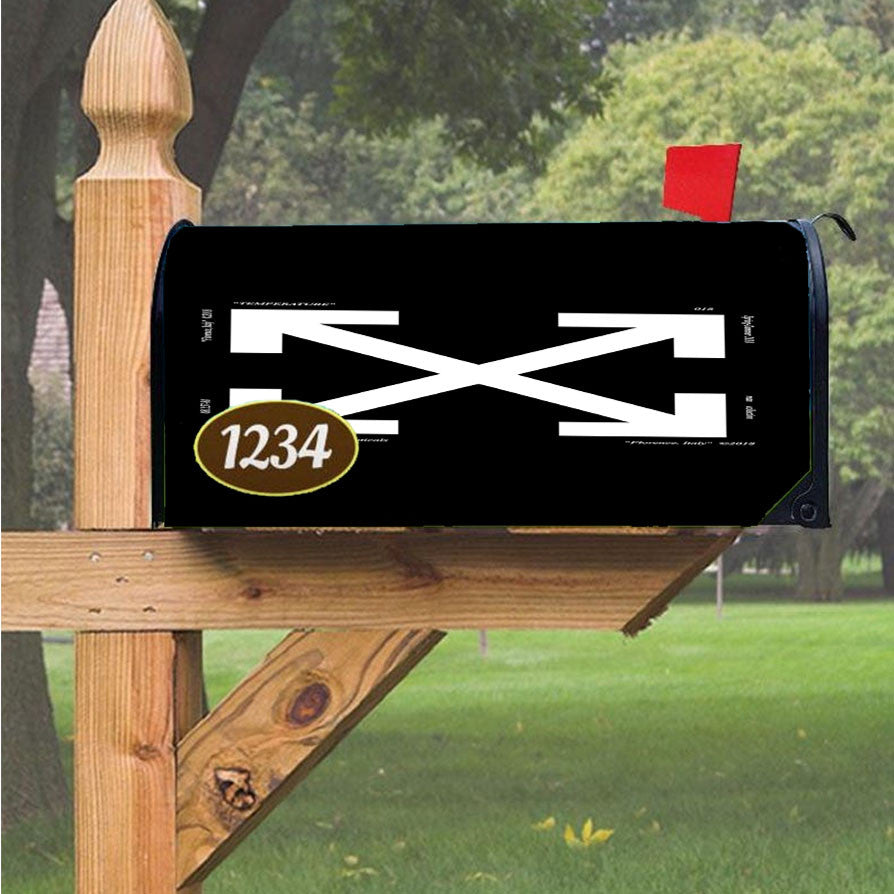 Off White Arrows Temperature Magnetic Mailbox Cover 18" X 21" Outdoor Decor