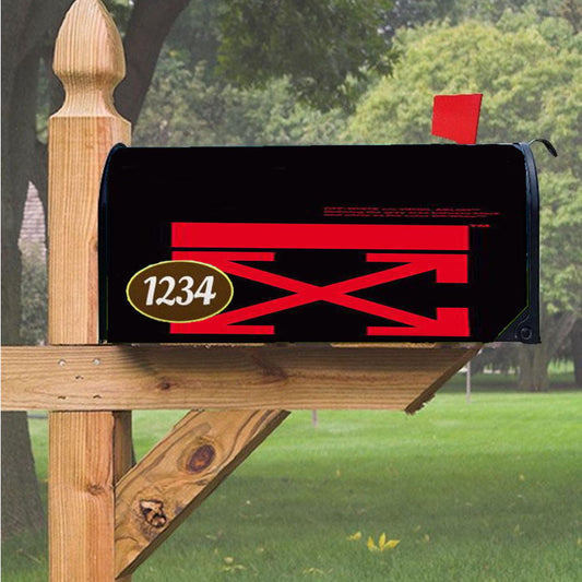 Off White Black Background Magnetic Mailbox Cover 18" X 21" Outdoor Decor