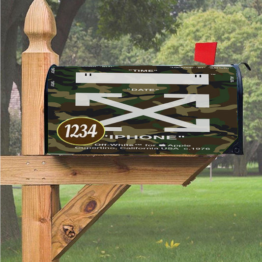 Off White Camouflage Background Magnetic Mailbox Cover 18" X 21" Outdoor Decor