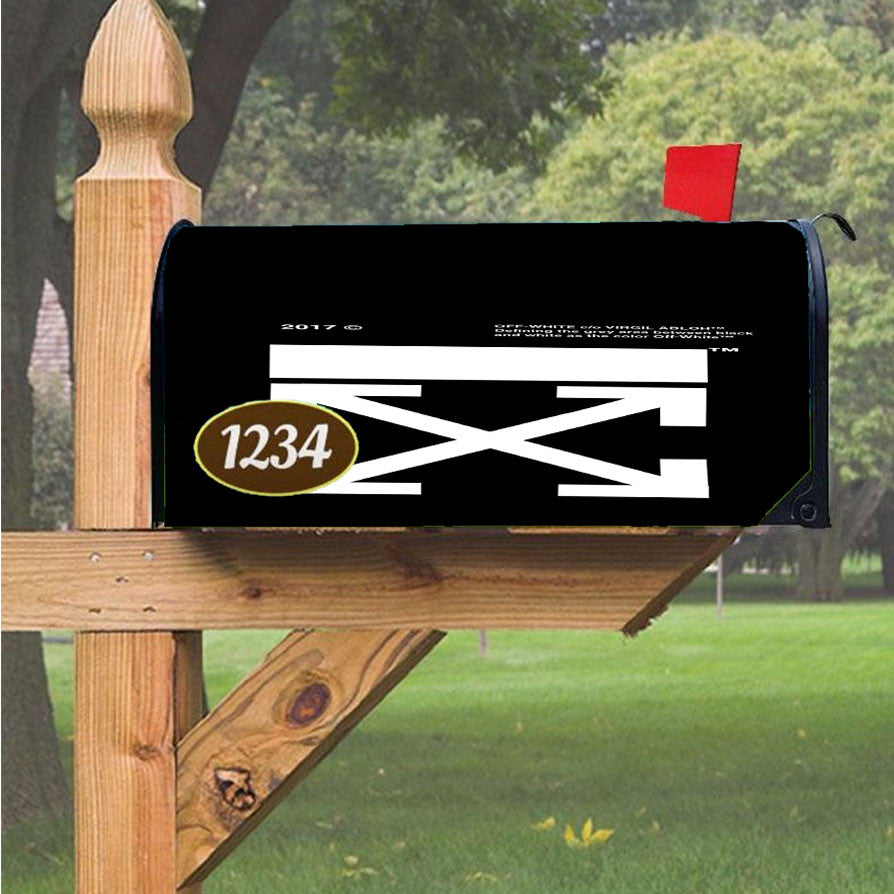 Off White Logo Magnetic Mailbox Cover 18" X 21" Outdoor Decor