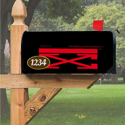 Off White Red Black Logo Wallpaper Magnetic Mailbox Cover 18" X 21" Outdoor Decor