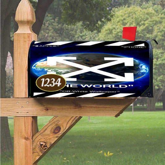 Off White The World Back Magnetic Mailbox Cover 18" X 21" Outdoor Decor
