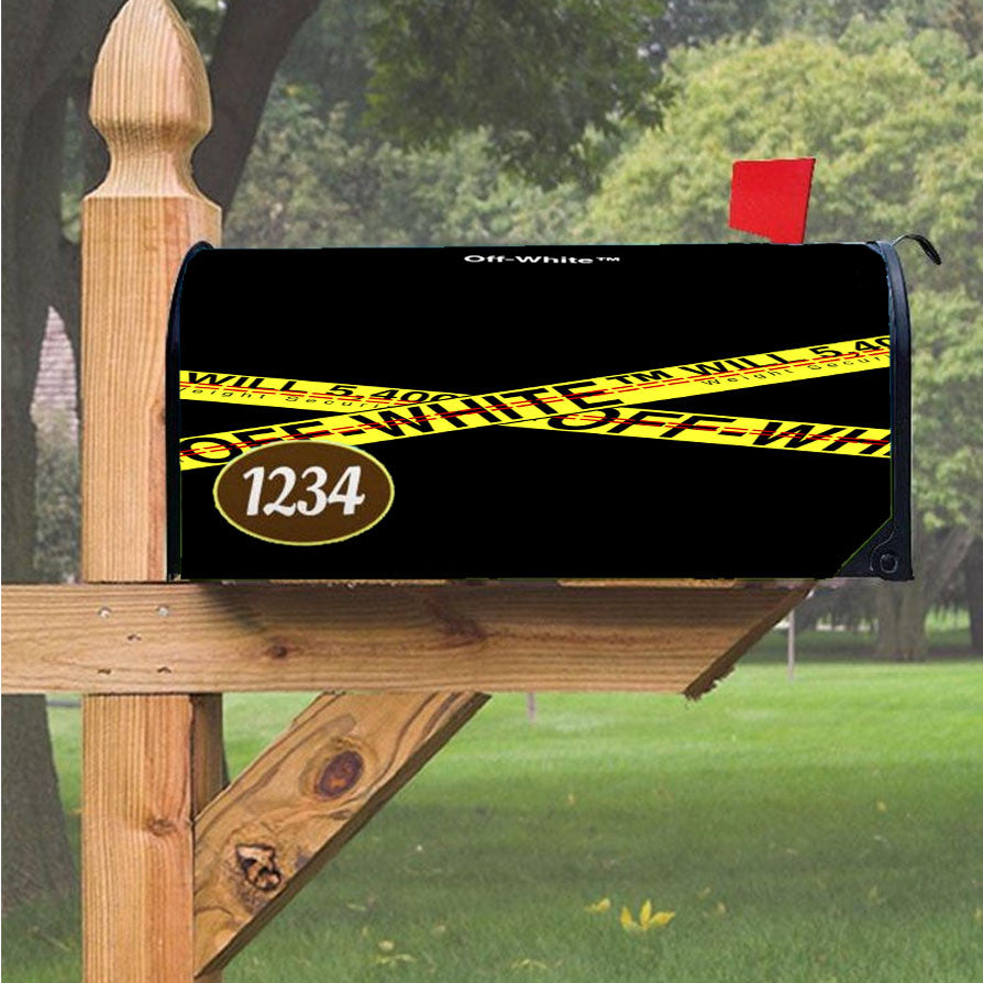 Off White Yellow Weight Security Magnetic Mailbox Cover 18" X 21" Outdoor Decor