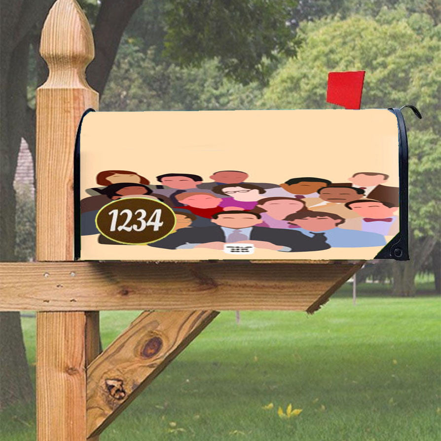 Office Characters Magnetic Mailbox Cover 18" X 21" Outdoor Decor