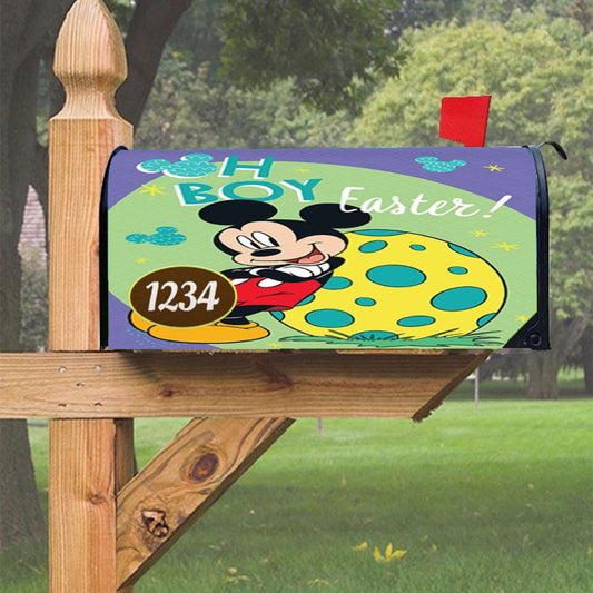 Oh Boy Easter Mickey Mouse Magnetic Mailbox Cover 18" X 21" Outdoor Decor