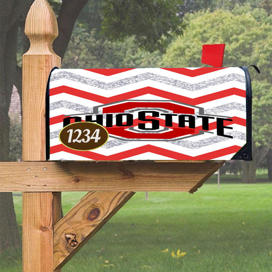 Ohio State Osu Red White Glitter Logo Magnetic Mailbox Cover 18" X 21" Outdoor Decor