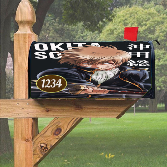 Okita Sougo Gintama Anime Magnetic Mailbox Cover 18" X 21" Outdoor Decor