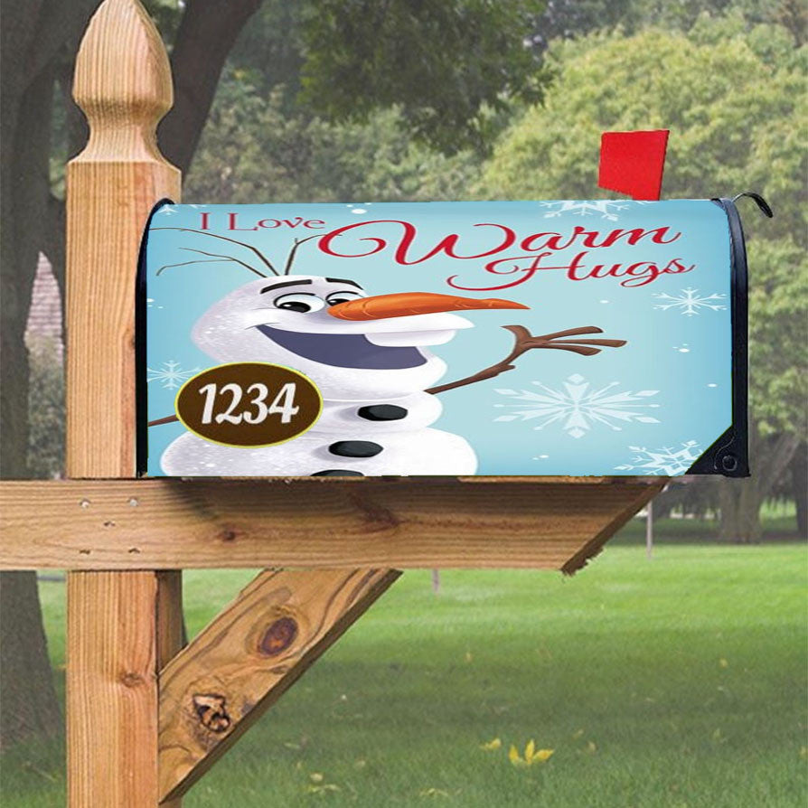 Olaf Love Warm Hugs Magnetic Mailbox Cover 18" X 21" Outdoor Decor