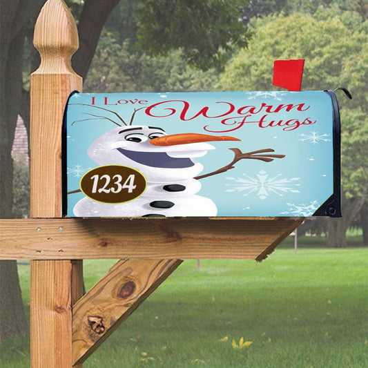 Olaf Love Warm Hugs Magnetic Mailbox Cover 18" X 21" Outdoor Decor