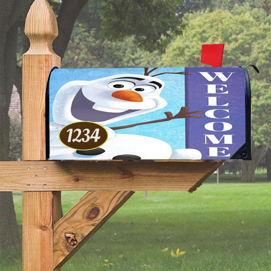 Olaf Welcome Magnetic Mailbox Cover 18" X 21" Outdoor Decor