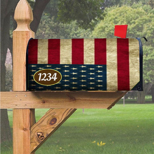 Old American Flag Magnetic Mailbox Cover 18" X 21" Outdoor Decor