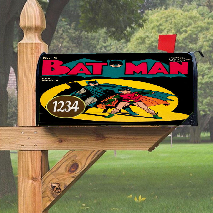 Old Batman Comic 2 Magnetic Mailbox Cover 18" X 21" Outdoor Decor