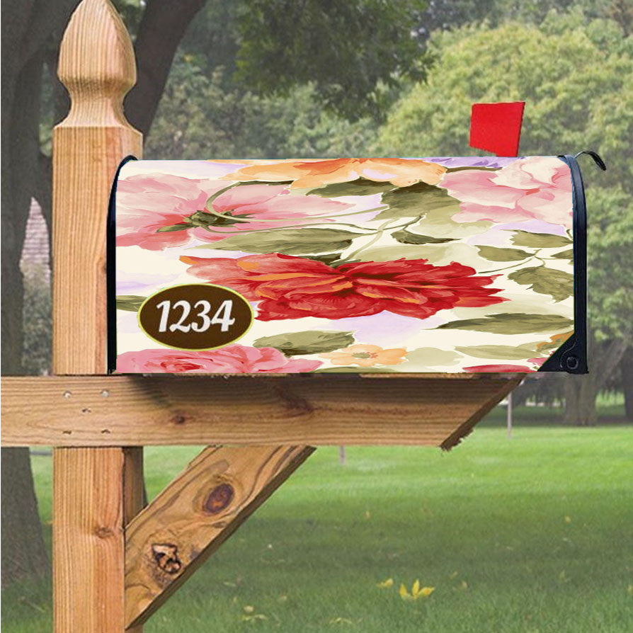 Old Classic Floral Magnetic Mailbox Cover 18" X 21" Outdoor Decor