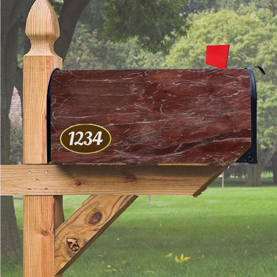 Olympia Red Marble Texture Magnetic Mailbox Cover 18" X 21" Outdoor Decor