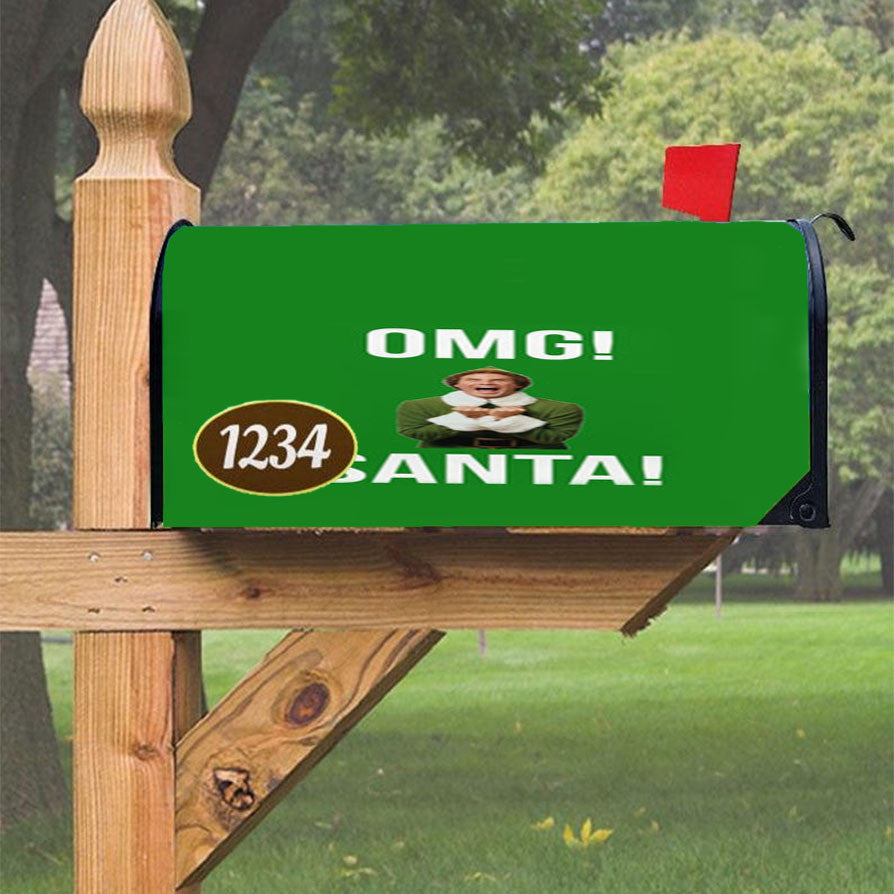 Omg Santa! - Elf Magnetic Mailbox Cover 18" X 21" Outdoor Decor