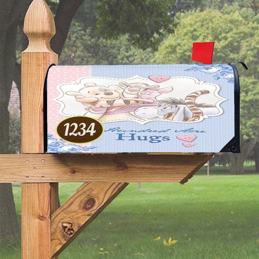 One Hundred Acre Hugs Magnetic Mailbox Cover 18" X 21" Outdoor Decor